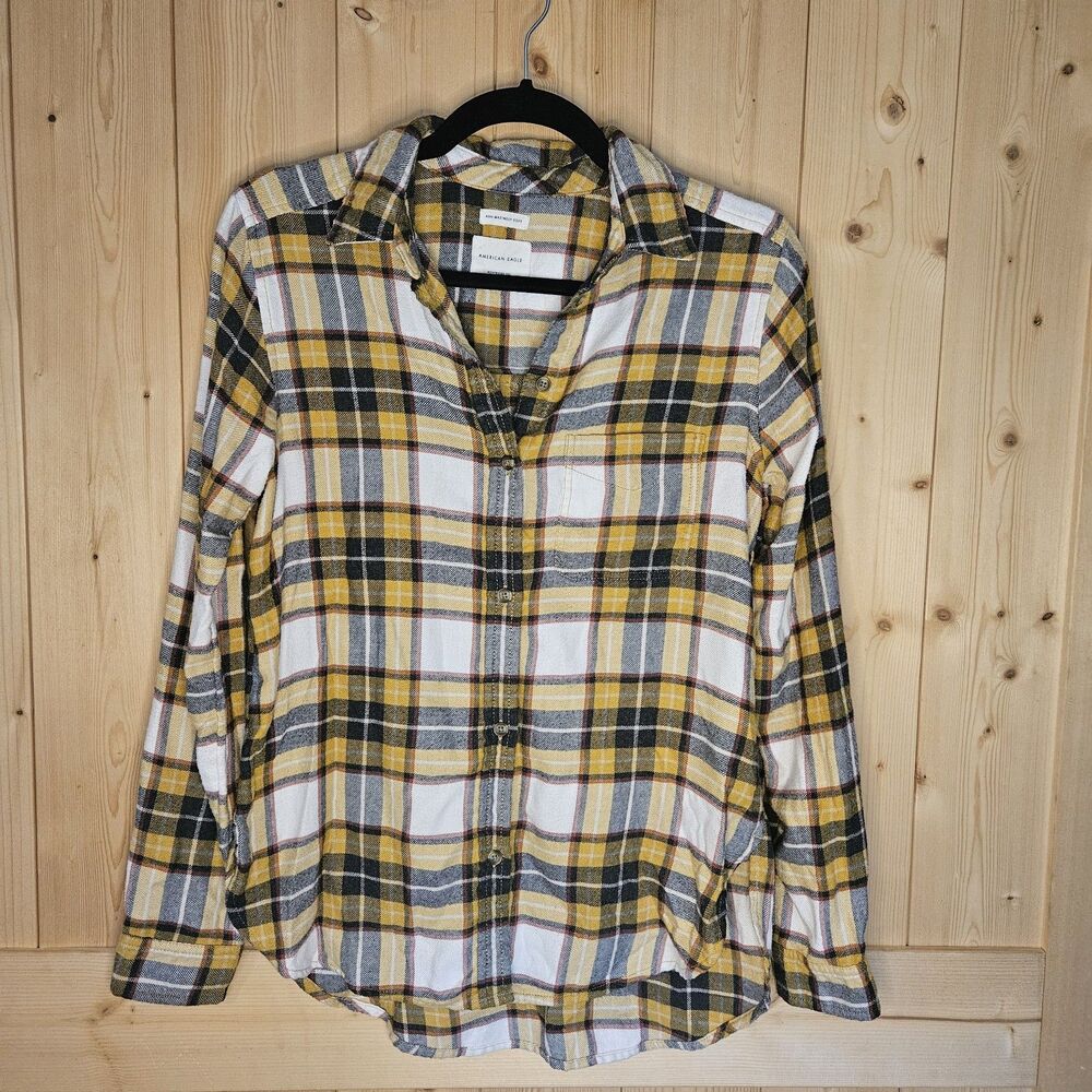 American Eagle Ahh Mazingly Soft Flannel Button Up Shirt Women's XS Long Sleeve